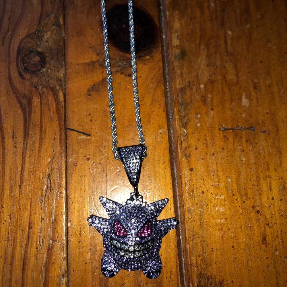 Iced out Pokemon necklace